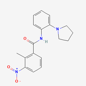 molecular formula C18H19N3O3 B4840575 2-methyl-3-nitro-N-[2-(1-pyrrolidinyl)phenyl]benzamide 