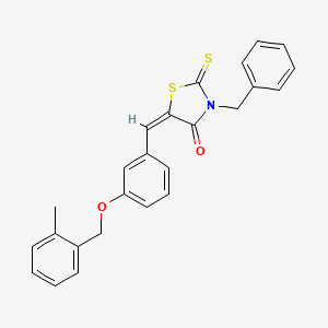 molecular formula C25H21NO2S2 B4840579 3-benzyl-5-{3-[(2-methylbenzyl)oxy]benzylidene}-2-thioxo-1,3-thiazolidin-4-one 