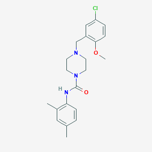 molecular formula C21H26ClN3O2 B4840593 4-(5-chloro-2-methoxybenzyl)-N-(2,4-dimethylphenyl)-1-piperazinecarboxamide 