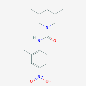 molecular formula C15H21N3O3 B4840628 3,5-dimethyl-N-(2-methyl-4-nitrophenyl)-1-piperidinecarboxamide 