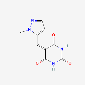 molecular formula C9H8N4O3 B4840632 5-[(1-methyl-1H-pyrazol-5-yl)methylene]-2,4,6(1H,3H,5H)-pyrimidinetrione 