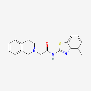 molecular formula C19H19N3OS B4840650 2-(3,4-dihydro-2(1H)-isoquinolinyl)-N-(4-methyl-1,3-benzothiazol-2-yl)acetamide 