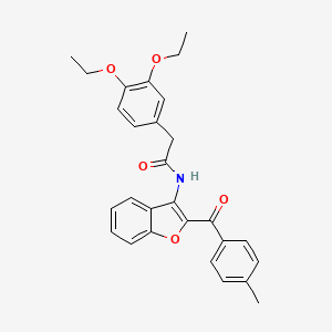 molecular formula C28H27NO5 B4840658 2-(3,4-diethoxyphenyl)-N-[2-(4-methylbenzoyl)-1-benzofuran-3-yl]acetamide 