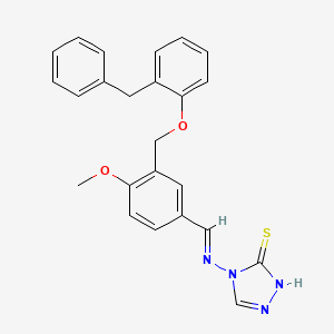 molecular formula C24H22N4O2S B4840660 4-({3-[(2-benzylphenoxy)methyl]-4-methoxybenzylidene}amino)-4H-1,2,4-triazole-3-thiol 