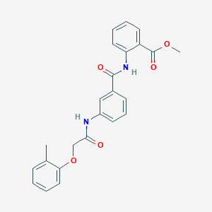 molecular formula C24H22N2O5 B4840663 methyl 2-[(3-{[(2-methylphenoxy)acetyl]amino}benzoyl)amino]benzoate 