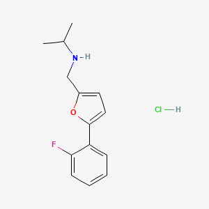 molecular formula C14H17ClFNO B4840668 N-{[5-(2-fluorophenyl)-2-furyl]methyl}propan-2-amine hydrochloride 