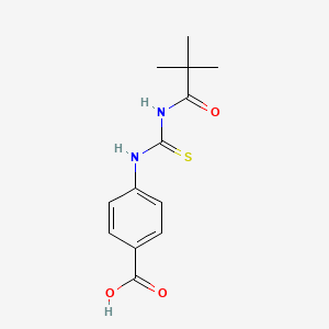 molecular formula C13H16N2O3S B4840703 4-({[(2,2-dimethylpropanoyl)amino]carbonothioyl}amino)benzoic acid 
