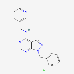 molecular formula C18H15ClN6 B4840708 1-(2-chlorobenzyl)-N-(3-pyridinylmethyl)-1H-pyrazolo[3,4-d]pyrimidin-4-amine 