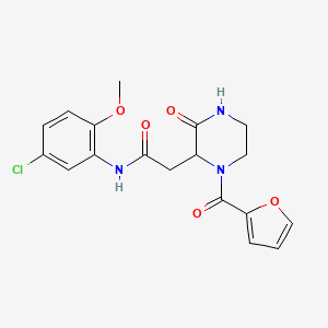 molecular formula C18H18ClN3O5 B4840716 N-(5-chloro-2-methoxyphenyl)-2-[1-(2-furoyl)-3-oxo-2-piperazinyl]acetamide 