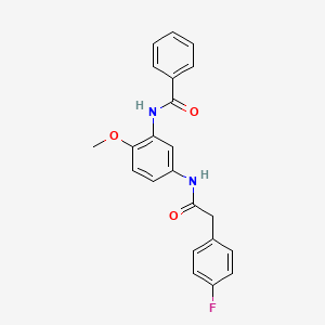 molecular formula C22H19FN2O3 B4840740 N-(5-{[(4-fluorophenyl)acetyl]amino}-2-methoxyphenyl)benzamide 