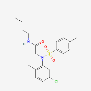 molecular formula C21H27ClN2O3S B4840773 N~2~-(5-chloro-2-methylphenyl)-N~2~-[(4-methylphenyl)sulfonyl]-N~1~-pentylglycinamide 
