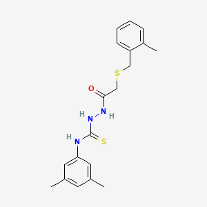 molecular formula C19H23N3OS2 B4840775 N-(3,5-dimethylphenyl)-2-{[(2-methylbenzyl)thio]acetyl}hydrazinecarbothioamide 