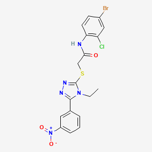 N-(4-bromo-2-chlorophenyl)-2-{[4-ethyl-5-(3-nitrophenyl)-4H-1,2,4-triazol-3-yl]thio}acetamide