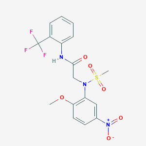 molecular formula C17H16F3N3O6S B4840796 N~2~-(2-methoxy-5-nitrophenyl)-N~2~-(methylsulfonyl)-N~1~-[2-(trifluoromethyl)phenyl]glycinamide 