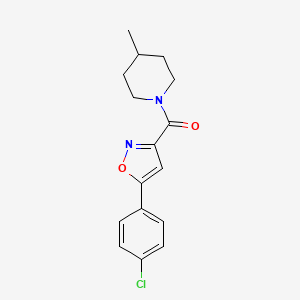 molecular formula C16H17ClN2O2 B4840855 1-{[5-(4-chlorophenyl)-3-isoxazolyl]carbonyl}-4-methylpiperidine 