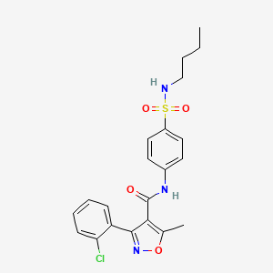 molecular formula C21H22ClN3O4S B4840875 N-{4-[(butylamino)sulfonyl]phenyl}-3-(2-chlorophenyl)-5-methyl-4-isoxazolecarboxamide 