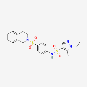 molecular formula C21H24N4O4S2 B4840878 N-[4-(3,4-dihydro-2(1H)-isoquinolinylsulfonyl)phenyl]-1-ethyl-5-methyl-1H-pyrazole-4-sulfonamide 