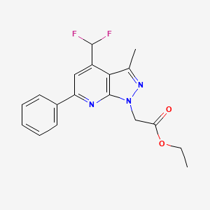 molecular formula C18H17F2N3O2 B4840886 ethyl [4-(difluoromethyl)-3-methyl-6-phenyl-1H-pyrazolo[3,4-b]pyridin-1-yl]acetate 