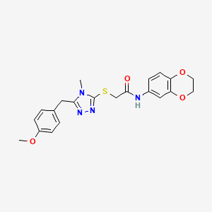 molecular formula C21H22N4O4S B4840887 N-(2,3-dihydro-1,4-benzodioxin-6-yl)-2-{[5-(4-methoxybenzyl)-4-methyl-4H-1,2,4-triazol-3-yl]thio}acetamide 