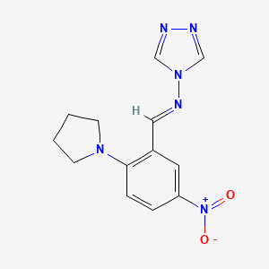 molecular formula C13H14N6O2 B4840908 N-[5-nitro-2-(1-pyrrolidinyl)benzylidene]-4H-1,2,4-triazol-4-amine 
