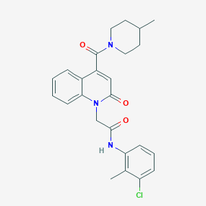 molecular formula C25H26ClN3O3 B4840911 N-(3-chloro-2-methylphenyl)-2-[4-[(4-methyl-1-piperidinyl)carbonyl]-2-oxo-1(2H)-quinolinyl]acetamide 