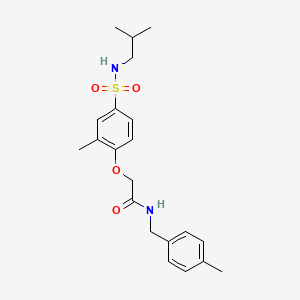molecular formula C21H28N2O4S B4840919 2-{4-[(isobutylamino)sulfonyl]-2-methylphenoxy}-N-(4-methylbenzyl)acetamide 