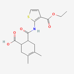 molecular formula C17H21NO5S B4840924 6-({[3-(ethoxycarbonyl)-2-thienyl]amino}carbonyl)-3,4-dimethyl-3-cyclohexene-1-carboxylic acid 