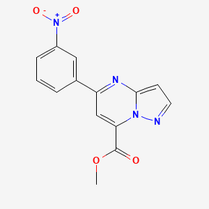 molecular formula C14H10N4O4 B4840930 methyl 5-(3-nitrophenyl)pyrazolo[1,5-a]pyrimidine-7-carboxylate 