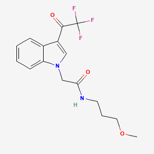 molecular formula C16H17F3N2O3 B4840938 N-(3-methoxypropyl)-2-[3-(trifluoroacetyl)-1H-indol-1-yl]acetamide 