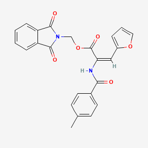 molecular formula C24H18N2O6 B4840975 (1,3-dioxo-1,3-dihydro-2H-isoindol-2-yl)methyl 3-(2-furyl)-2-[(4-methylbenzoyl)amino]acrylate 