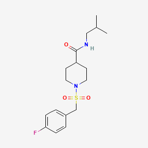 molecular formula C17H25FN2O3S B4841002 1-[(4-fluorobenzyl)sulfonyl]-N-isobutyl-4-piperidinecarboxamide 