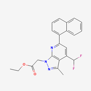 molecular formula C22H19F2N3O2 B4841019 ethyl [4-(difluoromethyl)-3-methyl-6-(1-naphthyl)-1H-pyrazolo[3,4-b]pyridin-1-yl]acetate 