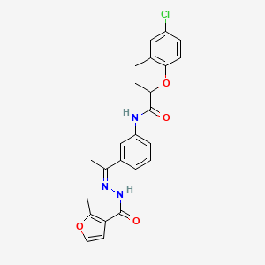2-(4-chloro-2-methylphenoxy)-N-{3-[N-(2-methyl-3-furoyl)ethanehydrazonoyl]phenyl}propanamide