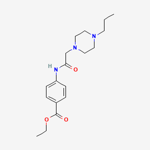 molecular formula C18H27N3O3 B4841031 ethyl 4-{[(4-propyl-1-piperazinyl)acetyl]amino}benzoate 