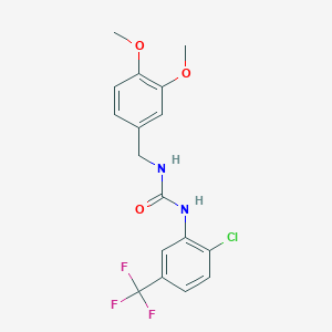 molecular formula C17H16ClF3N2O3 B4841046 N-[2-chloro-5-(trifluoromethyl)phenyl]-N'-(3,4-dimethoxybenzyl)urea 