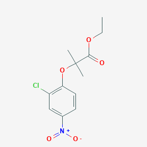 molecular formula C12H14ClNO5 B4841053 ethyl 2-(2-chloro-4-nitrophenoxy)-2-methylpropanoate 