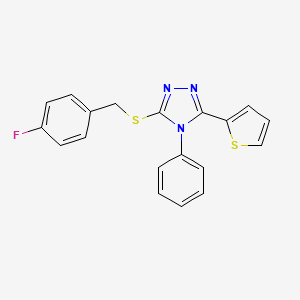 molecular formula C19H14FN3S2 B4841073 3-[(4-fluorobenzyl)thio]-4-phenyl-5-(2-thienyl)-4H-1,2,4-triazole 