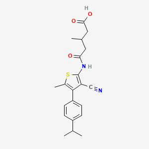 molecular formula C21H24N2O3S B4841078 5-{[3-cyano-4-(4-isopropylphenyl)-5-methyl-2-thienyl]amino}-3-methyl-5-oxopentanoic acid 