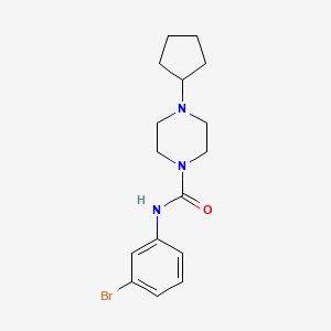 molecular formula C16H22BrN3O B4841086 N-(3-bromophenyl)-4-cyclopentyl-1-piperazinecarboxamide 