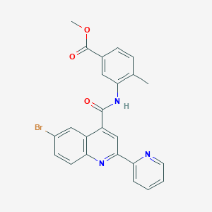 molecular formula C24H18BrN3O3 B4841090 methyl 3-({[6-bromo-2-(2-pyridinyl)-4-quinolinyl]carbonyl}amino)-4-methylbenzoate 