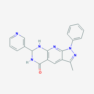 molecular formula C20H16N6O B484110 6-Methyl-4-phenyl-12-pyridin-3-yl-2,4,5,11,13-pentazatricyclo[7.4.0.03,7]trideca-1(9),2,5,7-tetraen-10-one 