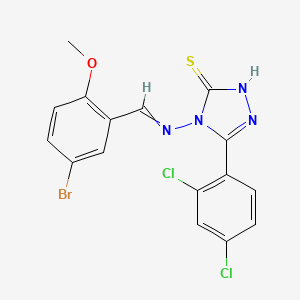 molecular formula C16H11BrCl2N4OS B4841103 4-[(5-bromo-2-methoxybenzylidene)amino]-5-(2,4-dichlorophenyl)-4H-1,2,4-triazole-3-thiol 