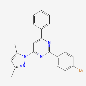 molecular formula C21H17BrN4 B4841110 2-(4-bromophenyl)-4-(3,5-dimethyl-1H-pyrazol-1-yl)-6-phenylpyrimidine 