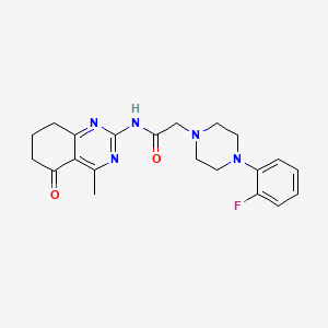 molecular formula C21H24FN5O2 B4841115 2-[4-(2-fluorophenyl)-1-piperazinyl]-N-(4-methyl-5-oxo-5,6,7,8-tetrahydro-2-quinazolinyl)acetamide 
