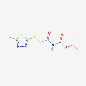 molecular formula C8H11N3O3S2 B4841138 ethyl {[(5-methyl-1,3,4-thiadiazol-2-yl)thio]acetyl}carbamate 