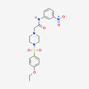 molecular formula C20H24N4O6S B4841149 2-{4-[(4-ethoxyphenyl)sulfonyl]-1-piperazinyl}-N-(3-nitrophenyl)acetamide 