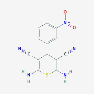 molecular formula C13H9N5O2S B4841151 2,6-diamino-4-(3-nitrophenyl)-4H-thiopyran-3,5-dicarbonitrile CAS No. 294873-16-8
