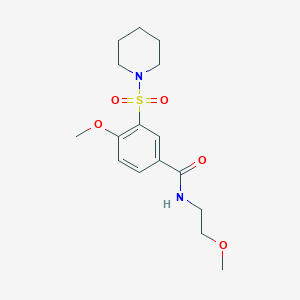 4-methoxy-N-(2-methoxyethyl)-3-(1-piperidinylsulfonyl)benzamide