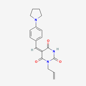 molecular formula C18H19N3O3 B4841178 1-allyl-5-[4-(1-pyrrolidinyl)benzylidene]-2,4,6(1H,3H,5H)-pyrimidinetrione 
