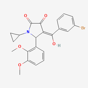 molecular formula C22H20BrNO5 B4841203 4-(3-bromobenzoyl)-1-cyclopropyl-5-(2,3-dimethoxyphenyl)-3-hydroxy-1,5-dihydro-2H-pyrrol-2-one 